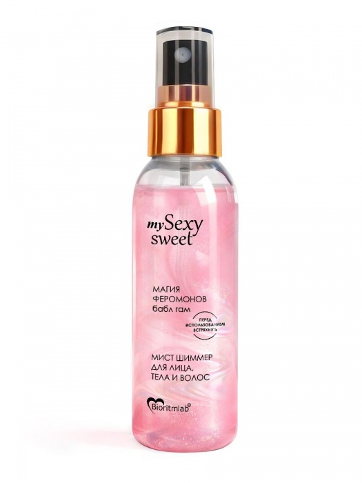 Мист для лица, тела и волос Sexy Sweet с ароматом бабл-гам, шиммером и феромонами - 95 мл. -  - Магазин феромонов в Краснодаре