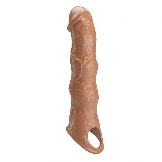 Карамельный фаллоудлинитель с 3 вставками - 28 см. - Baile - в Краснодаре купить с доставкой