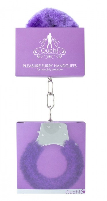 Фиолетовые пушистые наручники OUCH! Purple - Shots Media BV - купить с доставкой в Краснодаре
