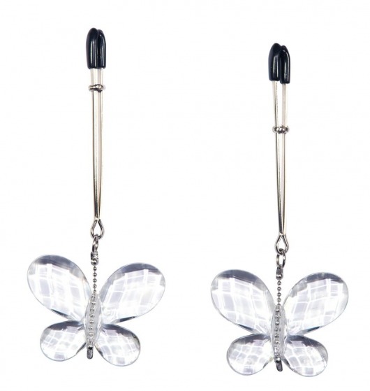 Зажимы для сосков с подвесками-бабочками Butterfly Clamps - Orion - купить с доставкой в Краснодаре