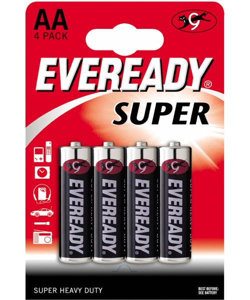 Батарейки EVEREADY SUPER R6 типа AA  - 4 шт. - Energizer - купить с доставкой в Краснодаре