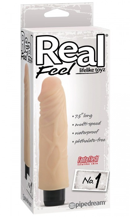 Реалистичный вибромассажер Real Feel Lifelike Toyz №1 - 19,1 см. - Pipedream