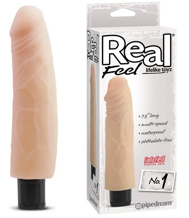 Реалистичный вибромассажер Real Feel Lifelike Toyz №1 - 19,1 см. - Pipedream