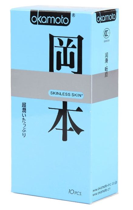 Презервативы в обильной смазке OKAMOTO Skinless Skin Super lubricative - 10 шт - Okamoto - купить с доставкой в Краснодаре