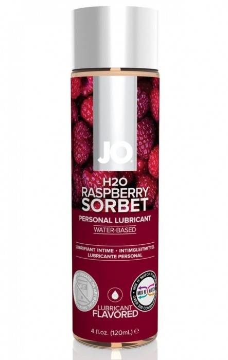 Лубрикант на водной основе с ароматом малины JO Flavored Raspberry Sorbet - 120 мл. - System JO - купить с доставкой в Краснодаре