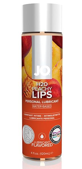 Лубрикант на водной основе с ароматом персика JO Flavored Peachy Lips - 120 мл. - System JO - купить с доставкой в Краснодаре