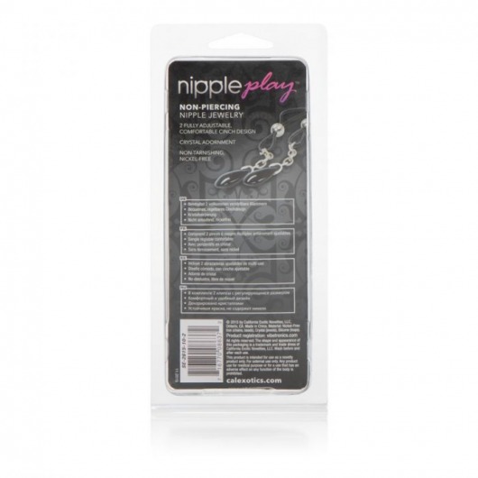 Зажимы на соски Nipple Play Non-Piercing Nipple Jewelry Onyx - California Exotic Novelties - купить с доставкой в Краснодаре