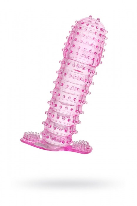 Гелевая розовая насадка с шипами - 12 см. - Toyfa Basic - в Краснодаре купить с доставкой