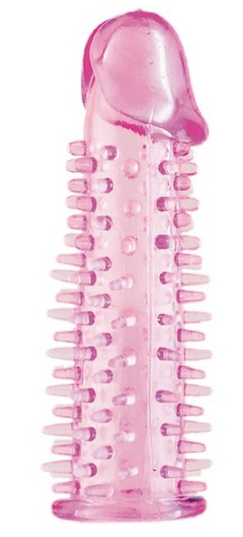 Розовая насадка на половой член с закрытой головкой и шипиками - 12,5 см. - ToyFa - в Краснодаре купить с доставкой