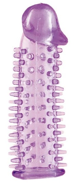 Фиолетовая насадка на половой член с закрытой головкой и шипами - 12,5 см. - ToyFa - в Краснодаре купить с доставкой