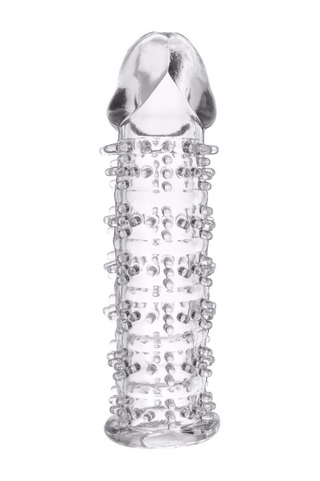 Гелевая прозрачная насадка с шипами - 12 см. - Toyfa Basic - в Краснодаре купить с доставкой