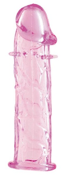 Гладкая розовая насадка с усиками под головкой - 12,5 см. - Toyfa Basic - в Краснодаре купить с доставкой
