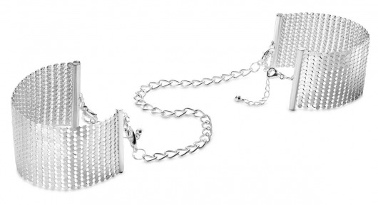 Серебристые наручники-браслеты Desir Metallique Handcuffs - Bijoux Indiscrets - купить с доставкой в Краснодаре