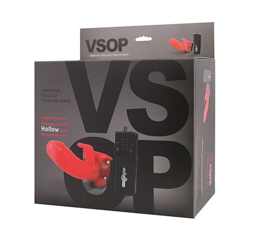 Страпон с вибрацией и клиторальным стимулятором VSOP - 17,5 см. - Seven Creations - купить с доставкой в Краснодаре