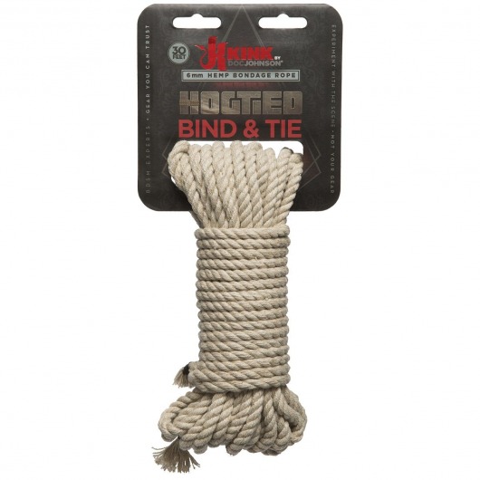 Бондажная пеньковая верёвка Kink Bind   Tie Hemp Bondage Rope 30 Ft - 9,1 м. - Doc Johnson - купить с доставкой в Краснодаре
