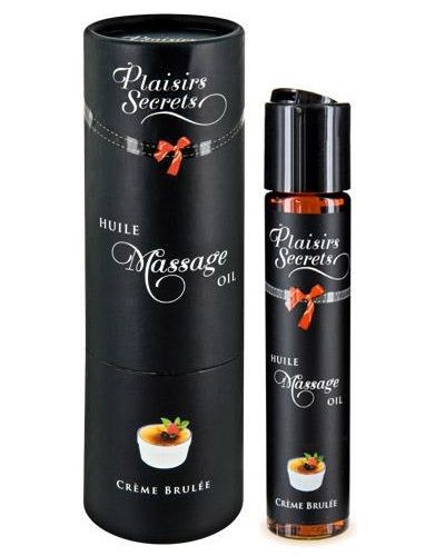 Массажное масло с ароматом крем брюле Huile de Massage Gourmande Creme Brulée - 59 мл. - Plaisir Secret - купить с доставкой в Краснодаре