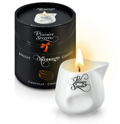 Массажная свеча с ароматом шоколада Bougie de Massage Gourmande Chocolat - 80 мл. - Plaisir Secret - купить с доставкой в Краснодаре