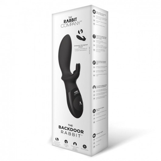 Чёрный вибратор для стимуляции простаты BACKDOOR RABBIT - The Rabbit Company - в Краснодаре купить с доставкой