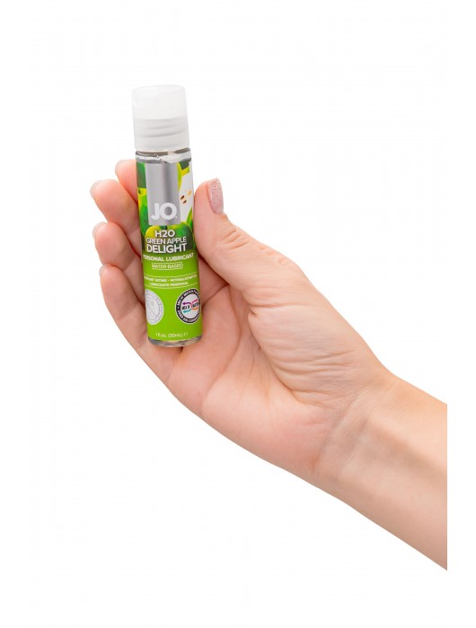 Смазка с ароматом яблока JO Flavored  Green Apple H2O - 30 мл. - System JO - купить с доставкой в Краснодаре