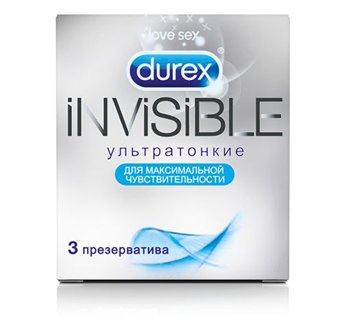 Ультратонкие презервативы Durex Invisible - 3 шт. - Durex - купить с доставкой в Краснодаре