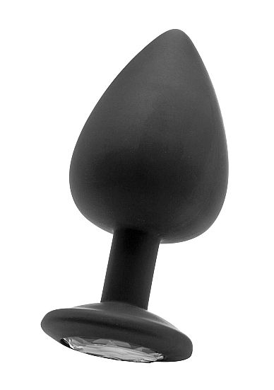 Чёрная анальная пробка Extra Large Diamond Butt Plug - 9,3 см. - Shots Media BV - купить с доставкой в Краснодаре