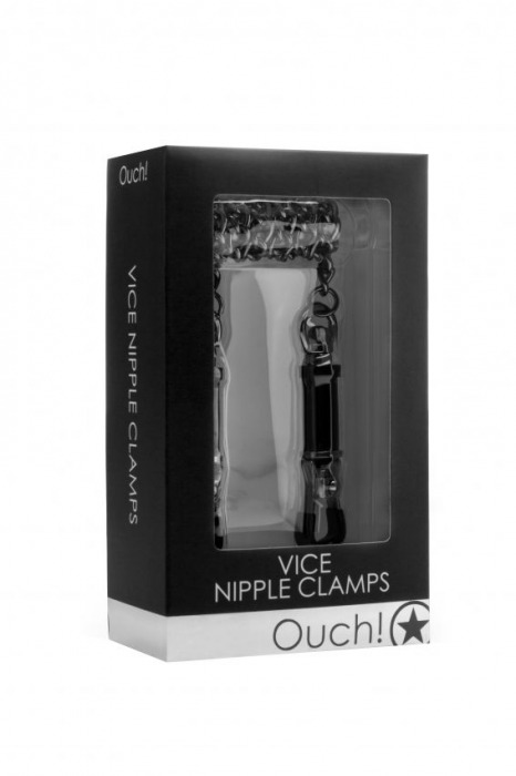 Чёрные зажимы для сосков Vice Nipple Clamps - Shots Media BV - купить с доставкой в Краснодаре
