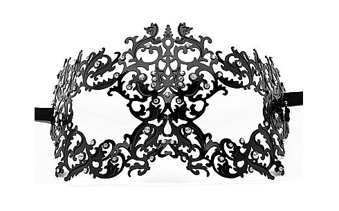 Чёрная металлическая маска Forrest Queen Masquerade - Shots Media BV купить с доставкой
