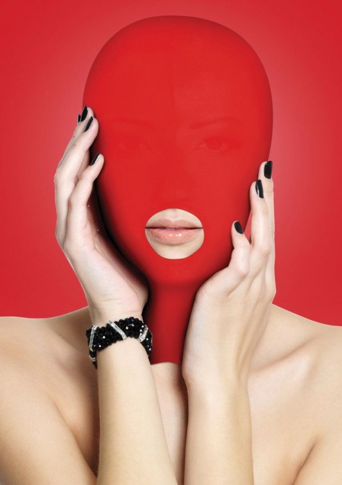 Красная маска на голову с прорезью для рта Submission Mask - Shots Media BV - купить с доставкой в Краснодаре