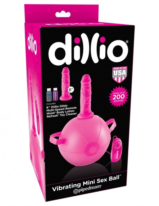 Розовый надувной мяч с вибронасадкой Vibrating Mini Sex Ball - 15,2 см. - Pipedream - купить с доставкой в Краснодаре