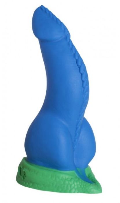 Синий фаллоимитатор  Дракон Эглан Medium  - 24 см. - Erasexa - купить с доставкой в Краснодаре