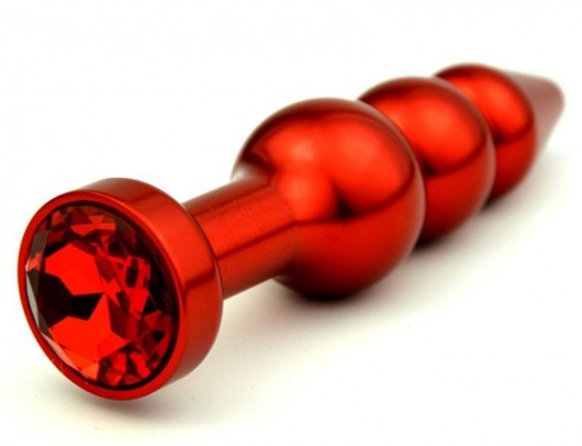 Красная анальная ёлочка с красным кристаллом - 11,2 см. - 4sexdreaM - купить с доставкой в Краснодаре
