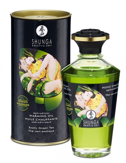 Массажное интимное масло с ароматом зелёного чая - 100 мл. - Shunga - купить с доставкой в Краснодаре