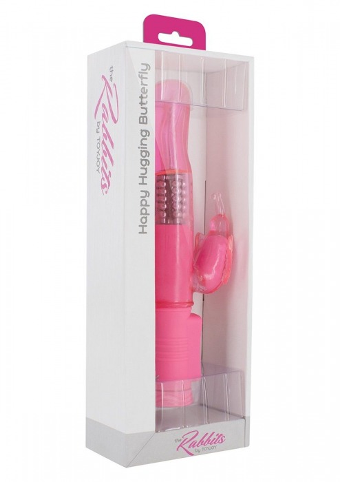 Розовый вибратор Happy Hugging Butterfly - 22,5 см. - Toy Joy