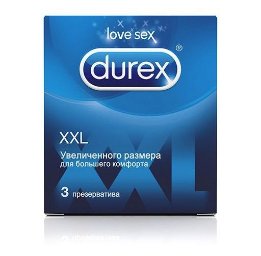 Презервативы увеличенного размера Durex XXL - 3 шт. - Durex - купить с доставкой в Краснодаре