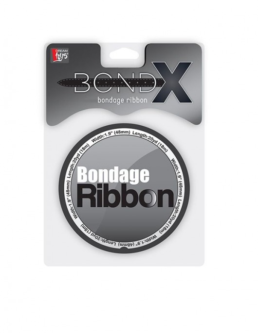 Чёрная лента для связывания BONDX BONDAGE RIBBON - 18 м. - Dream Toys - купить с доставкой в Краснодаре