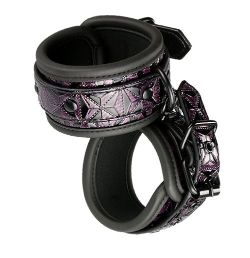 Фиолетово-чёрные наручники BLAZE HANDCUFF PURPLE - Dream Toys - купить с доставкой в Краснодаре