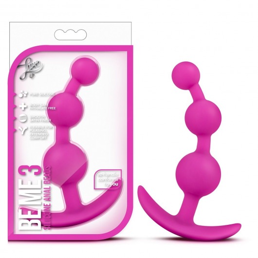 Розовая анальная цепочка Luxe Be Me 3 - 13,3 см. - Blush Novelties