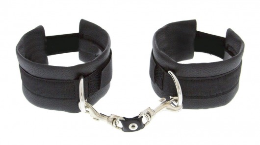 Чёрные полиуретановые наручники Luxurious Handcuffs - Blush Novelties - купить с доставкой в Краснодаре