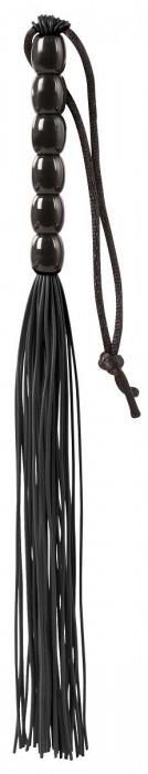 Чёрная мини-плеть из резины Rubber Mini Whip - 22 см. - Blush Novelties - купить с доставкой в Краснодаре