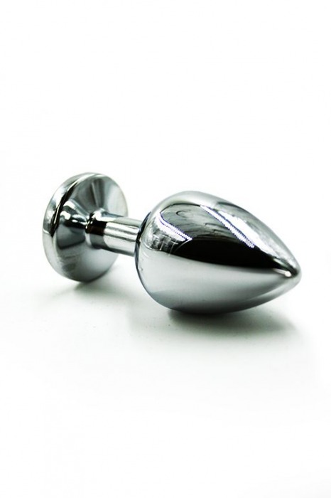 Серебристая алюминиевая пробка с прозрачным кристаллом - 8,4 см. - Kanikule - купить с доставкой в Краснодаре