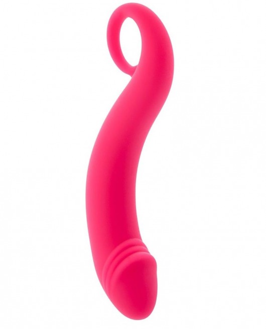 Розовый изогнутый анальный стимулятор из силикона - POPO Pleasure