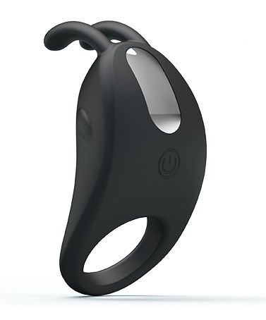 Чёрное эрекционное кольцо с вибрацией Rabbit Vibrator - Baile - в Краснодаре купить с доставкой
