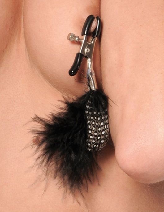 Металлические зажимы для сосков с пёрышками Feather Nipple Clamps - Pipedream - купить с доставкой в Краснодаре