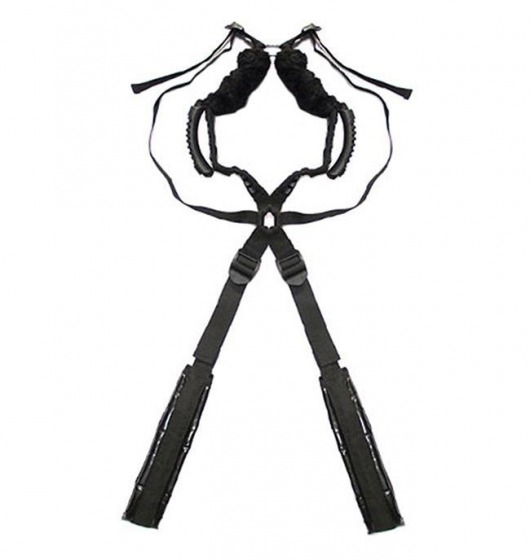 Чёрный бондажный комплект Romfun Sex Harness Bondage на сбруе - Romfun - купить с доставкой в Краснодаре