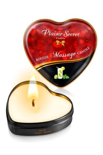 Массажная свеча с ароматом мохито Bougie Massage Candle - 35 мл. - Plaisir Secret - купить с доставкой в Краснодаре
