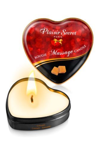 Массажная свеча с ароматом карамели Bougie Massage Candle - 35 мл. - Plaisir Secret - купить с доставкой в Краснодаре