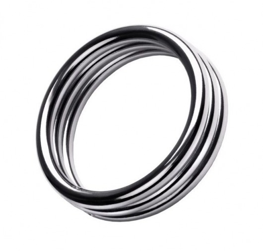 Металлическое эрекционное кольцо с рёбрышками размера L - ToyFa - в Краснодаре купить с доставкой