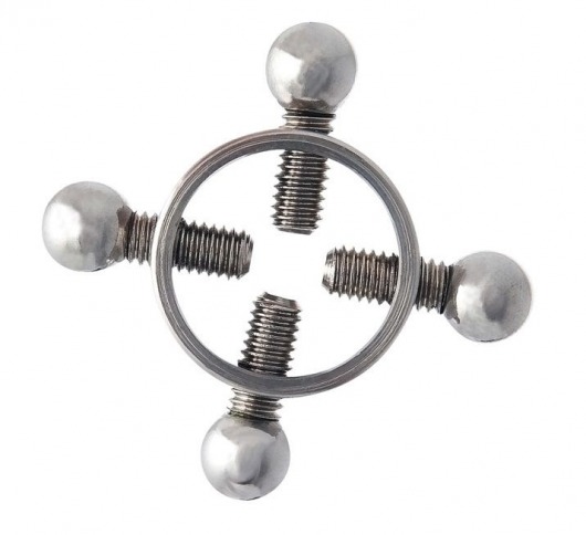 Серебристые зажимы для сосков на винтах - ToyFa - купить с доставкой в Краснодаре