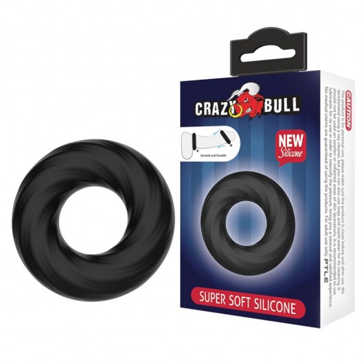 Чёрное эластичное эрекционное кольцо Super Soft - Baile - в Краснодаре купить с доставкой