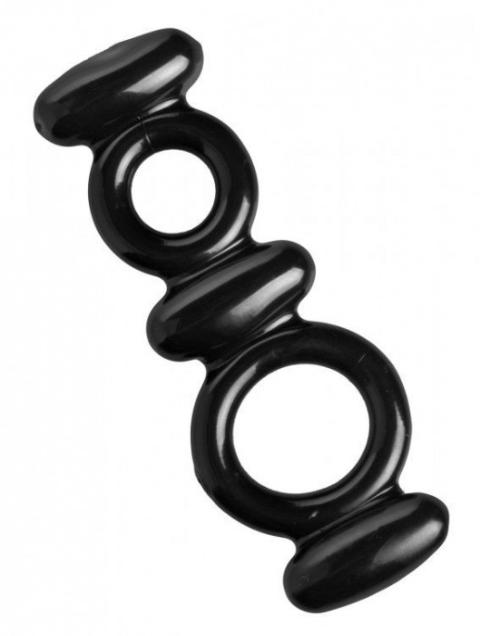 Двойное эрекционное кольцо Dual Stretch To Fit Cock and Ball Ring - XR Brands - в Краснодаре купить с доставкой